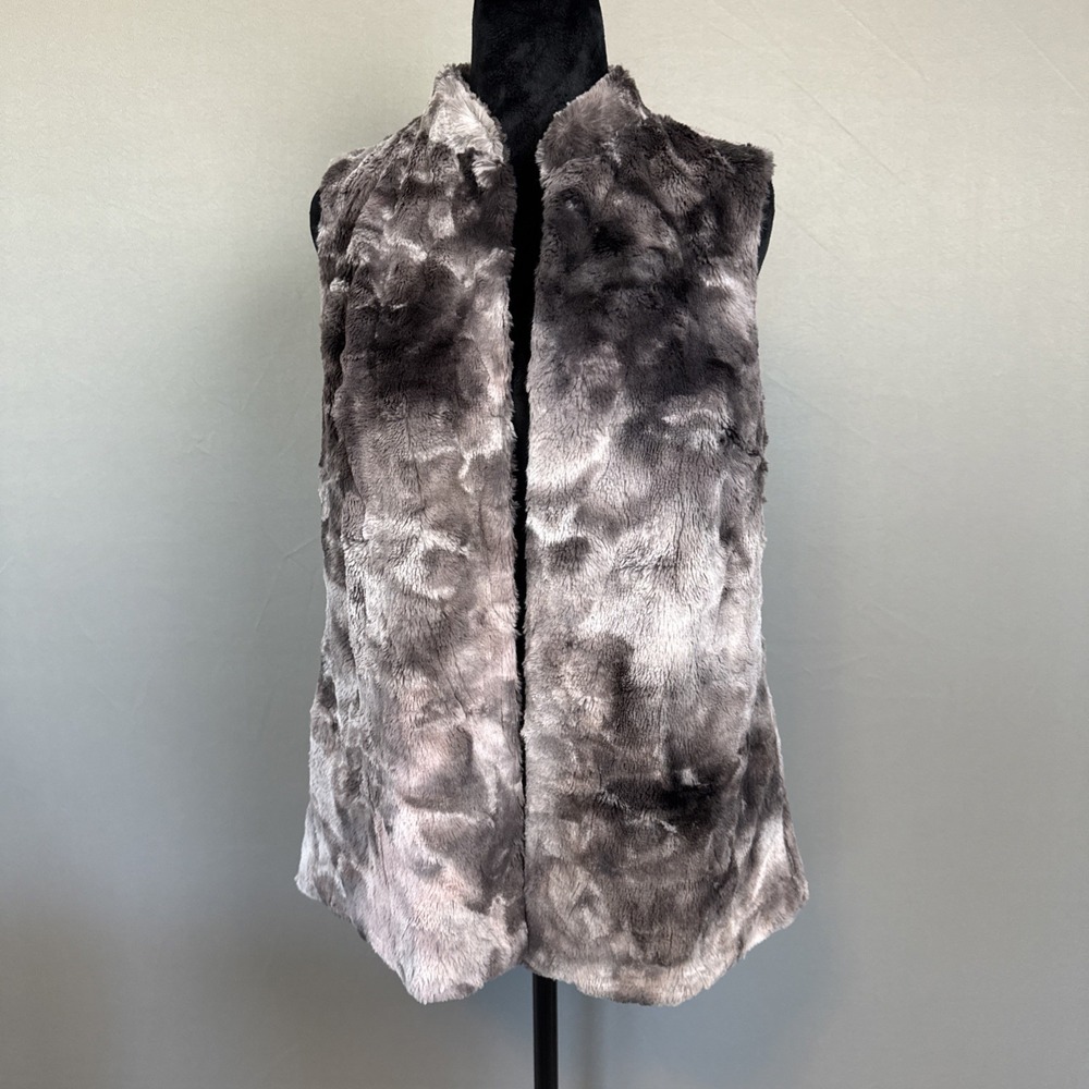 Chico's Size 0 (Women's Size 4) Faux Fur Vest Brown Soft